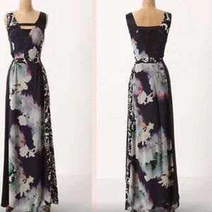 Leifsdotter mixed print floral tank maxi dress size 4 Anthropologie